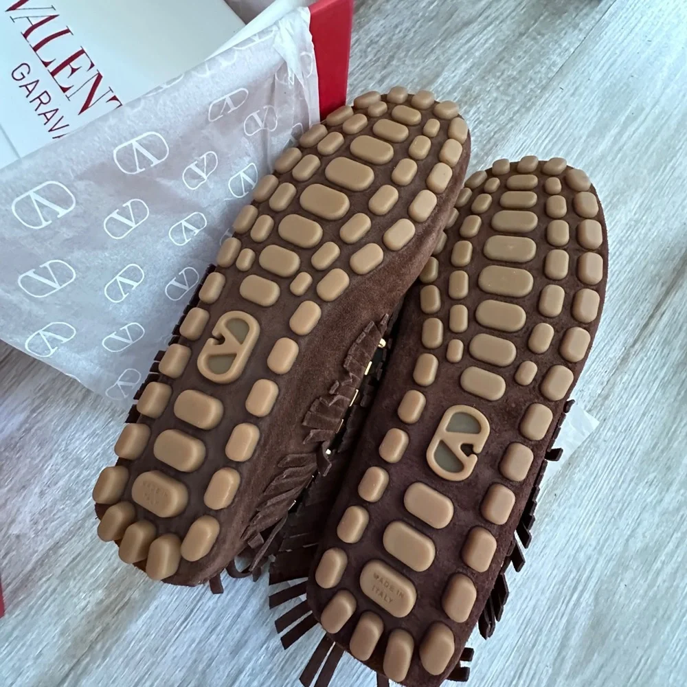 Valentino Women's Brown Suede Driver Loafers in EU Size 40 - Picture 12 of 15